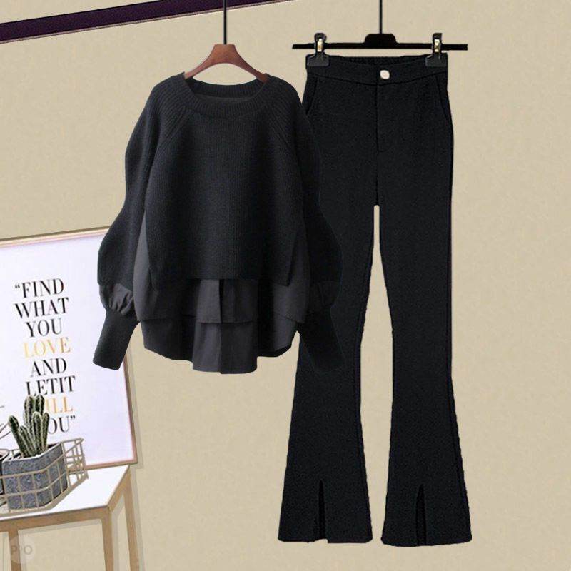 ブラックセーター+パンツ/セット
